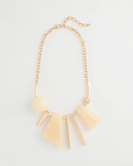 Chico's Online Neutral Faux Horn Geo Bib Necklace