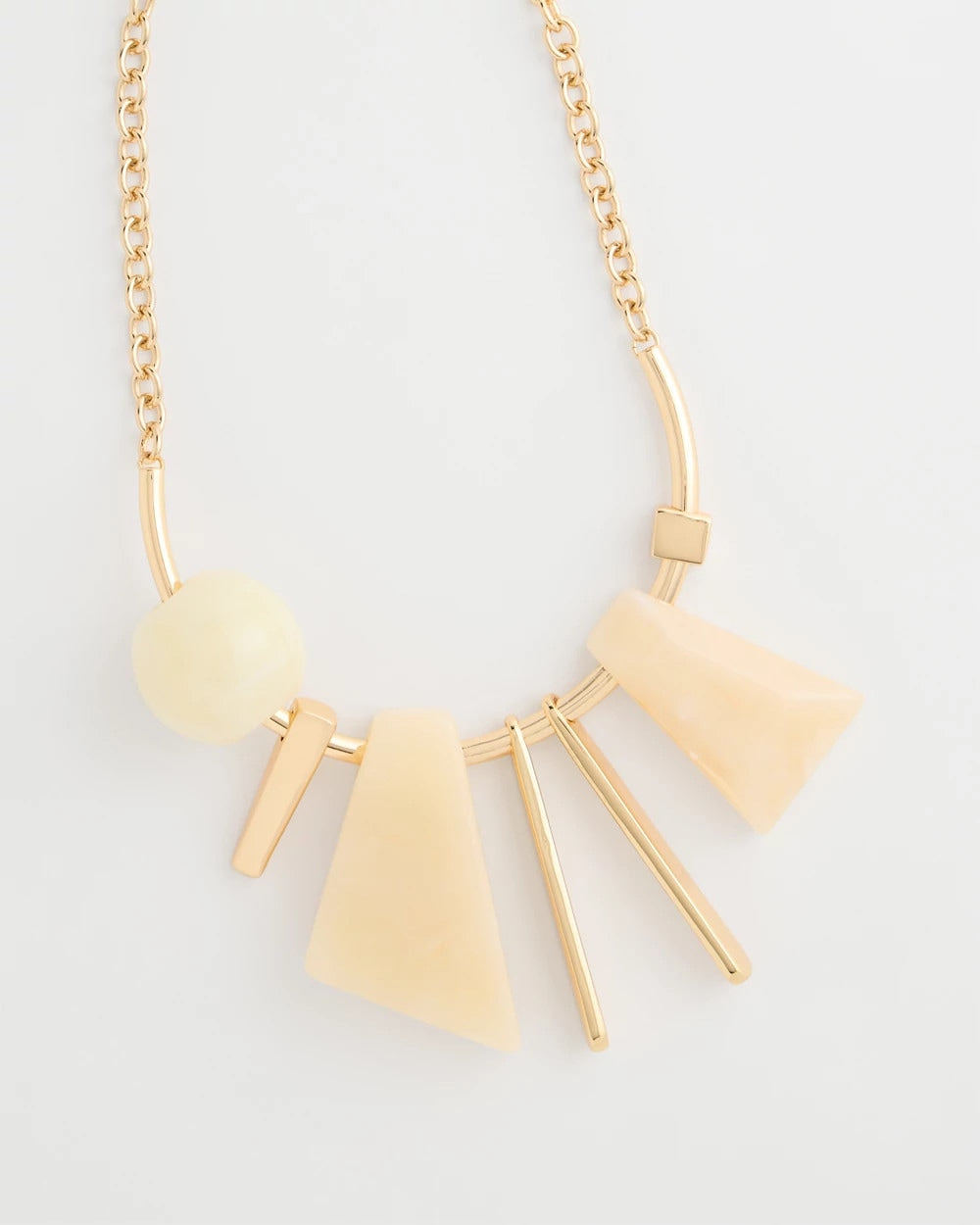 Chico's Online Neutral Faux Horn Geo Bib Necklace