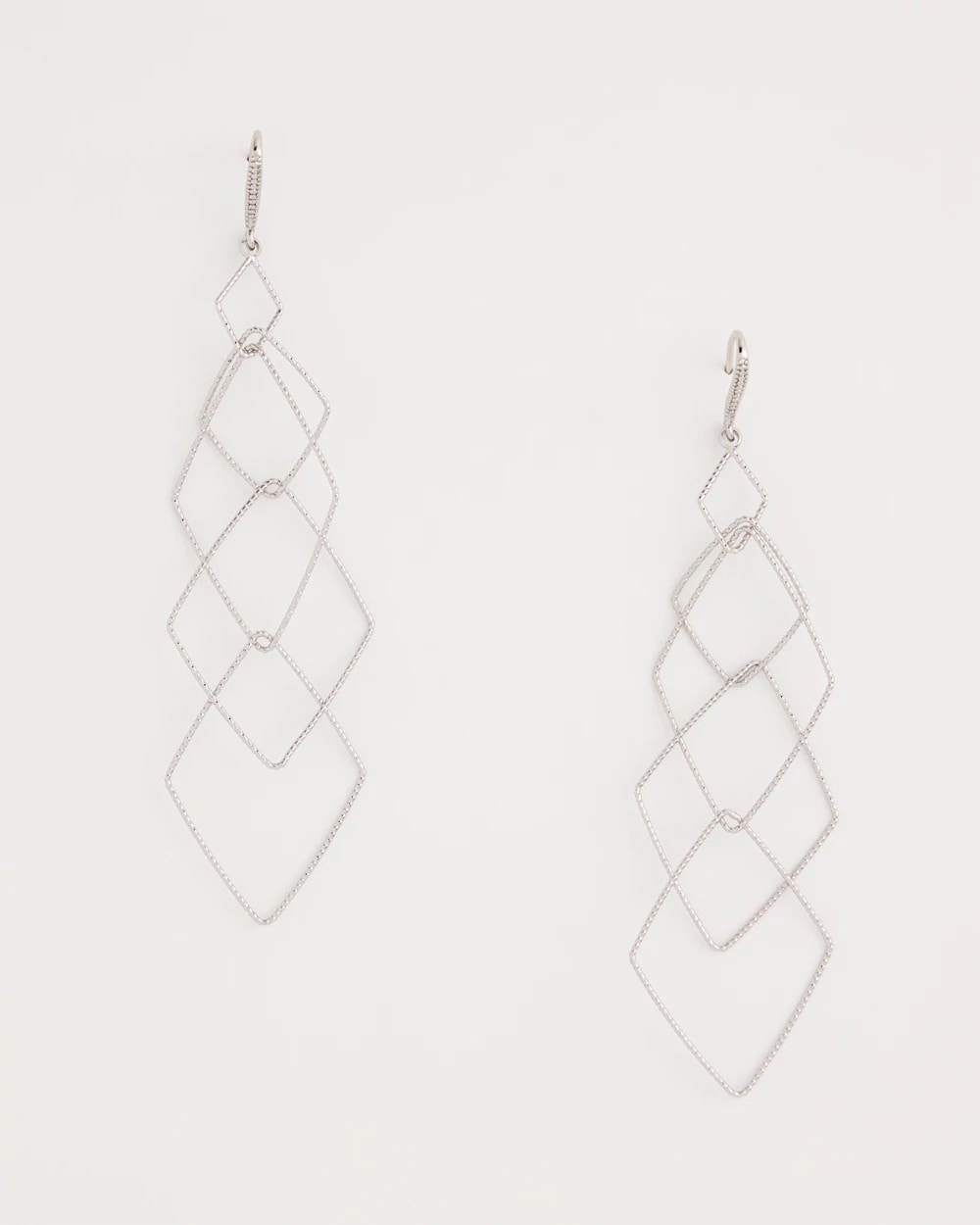 Chico's Discount Silver Geo Linear Drop Earrings