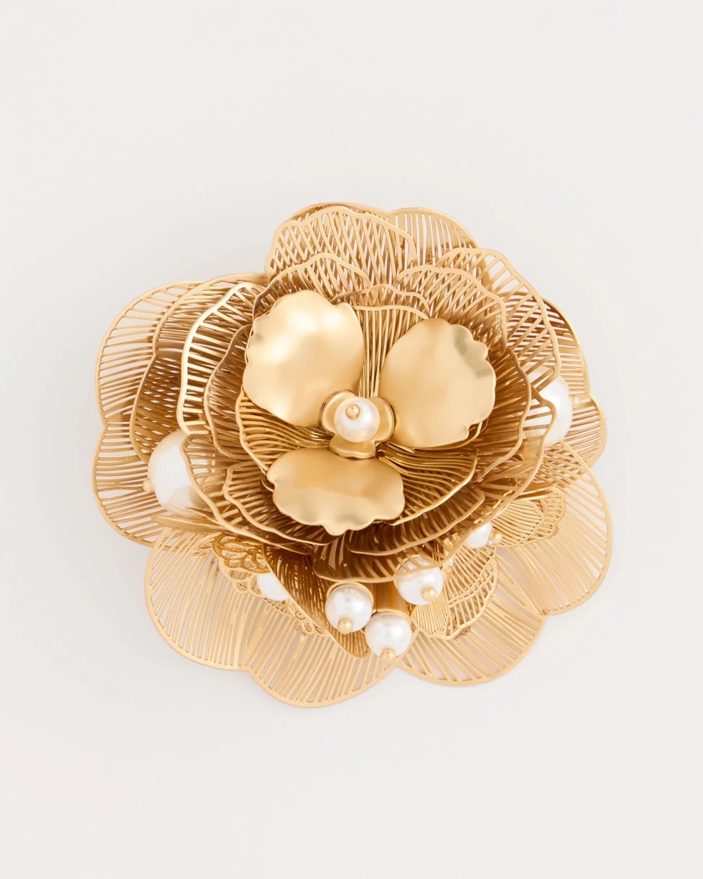 Chico's Outlet Gold Filigree Flower Brooch