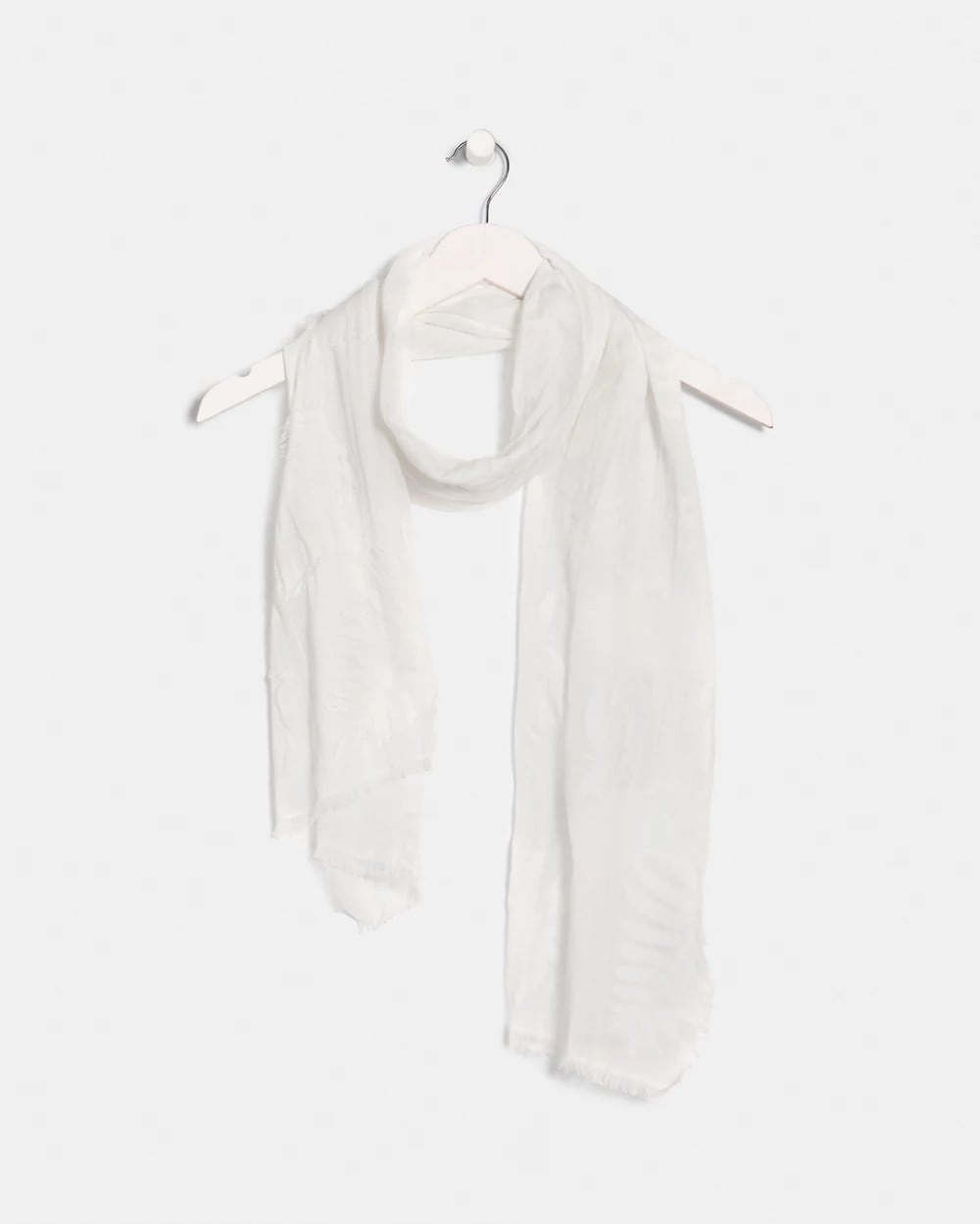 Chico's For Sale White Textured Palms Oblong Scarf