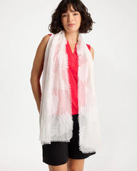 Chico's For Sale White Textured Palms Oblong Scarf
