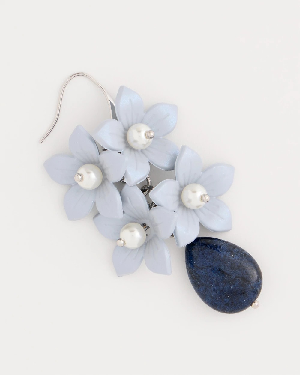 Chico's On Sale Blue Lapis Lazuli Stone Flower Earrings
