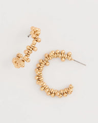Chico's Online Gold Golden Beaded Hoop Earrings