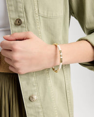 Chico's Discount White White Enamel Hinge Bangle