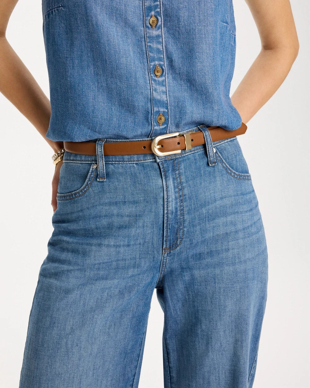 Chico's For Sale Black/Brown Skinny Reversible Trouser Belt