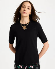 Chico's On Sale Black Ella Crewneck Pullover Sweater