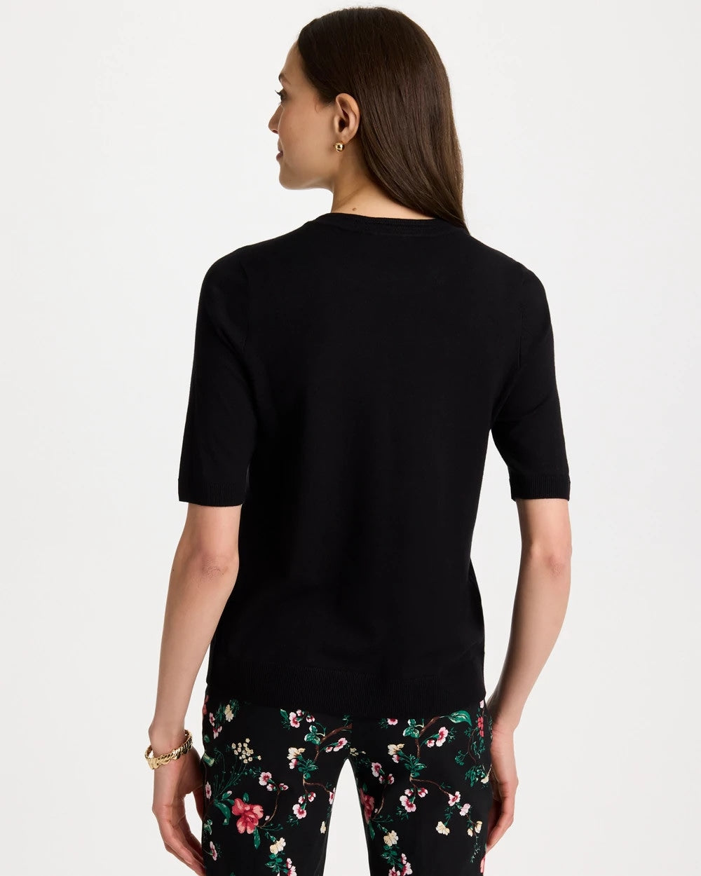 Chico's On Sale Black Ella Crewneck Pullover Sweater