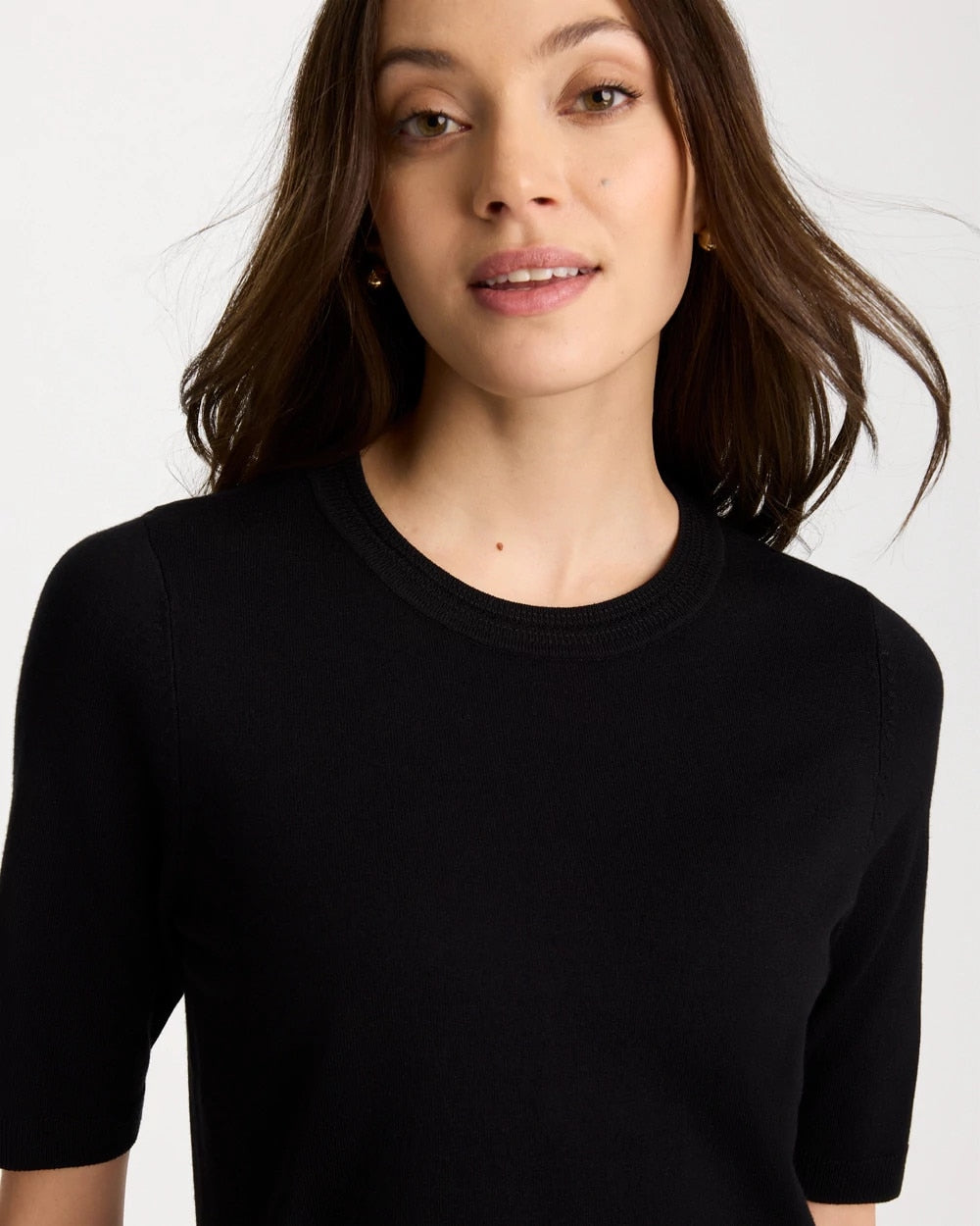 Chico's On Sale Black Ella Crewneck Pullover Sweater