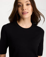 Chico's On Sale Black Ella Crewneck Pullover Sweater
