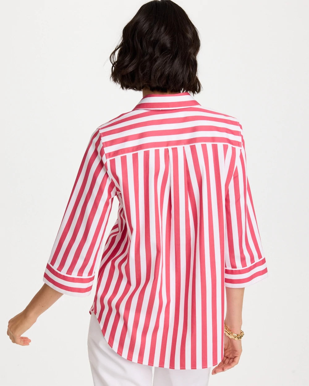 Chico's For Sale Hot Honeysuckle No Iron™ Striped Stretch Tunic
