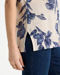 Chico's On Sale River Rock Floral Linen Dolman Tee