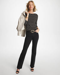 Chico's For Sale Black Polka Dot Pima 3/4 Sleeve Tee