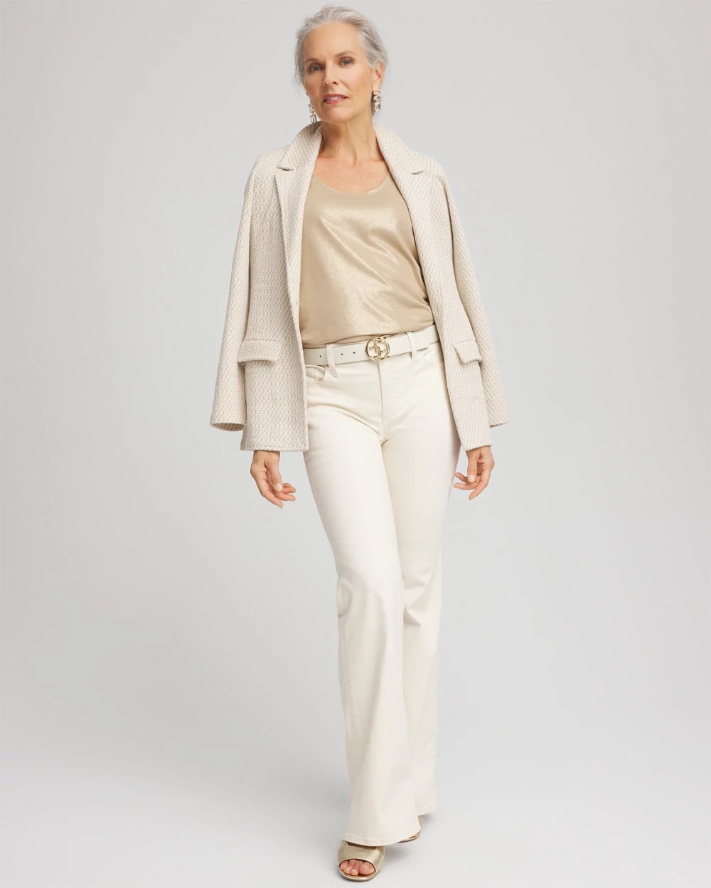 Chico's Outlet Champagne Foiled Microfiber Tank