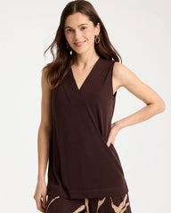 Chico's On Sale Cocoa Bean Travelers™ Knit V-Neck Tank