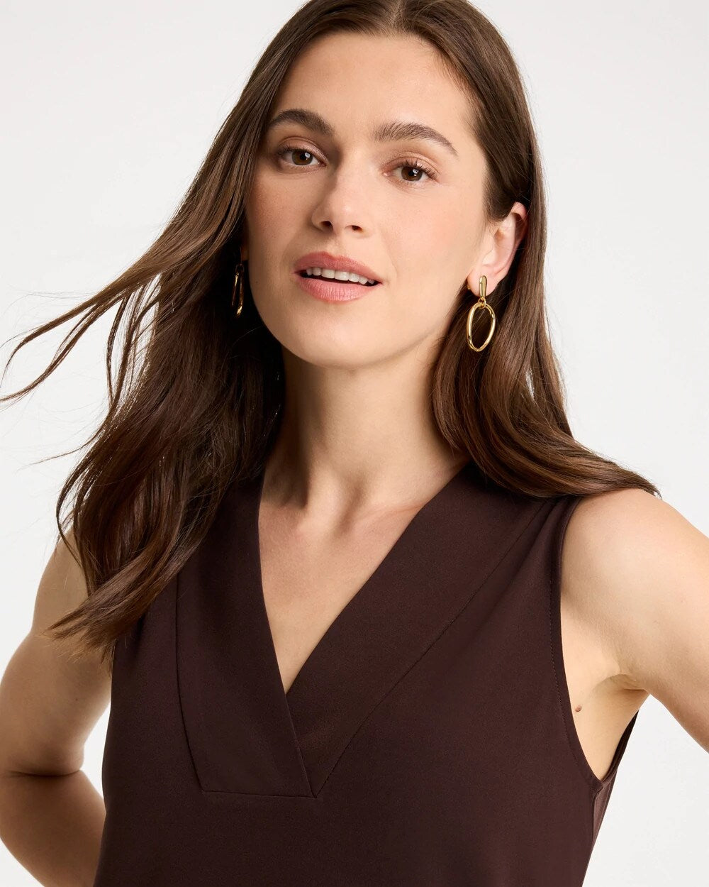 Chico's On Sale Cocoa Bean Travelers™ Knit V-Neck Tank