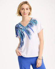Chico's For Sale Pale Sweet Pea Zenergy® Sicily Splash Drop Shoulder Tee