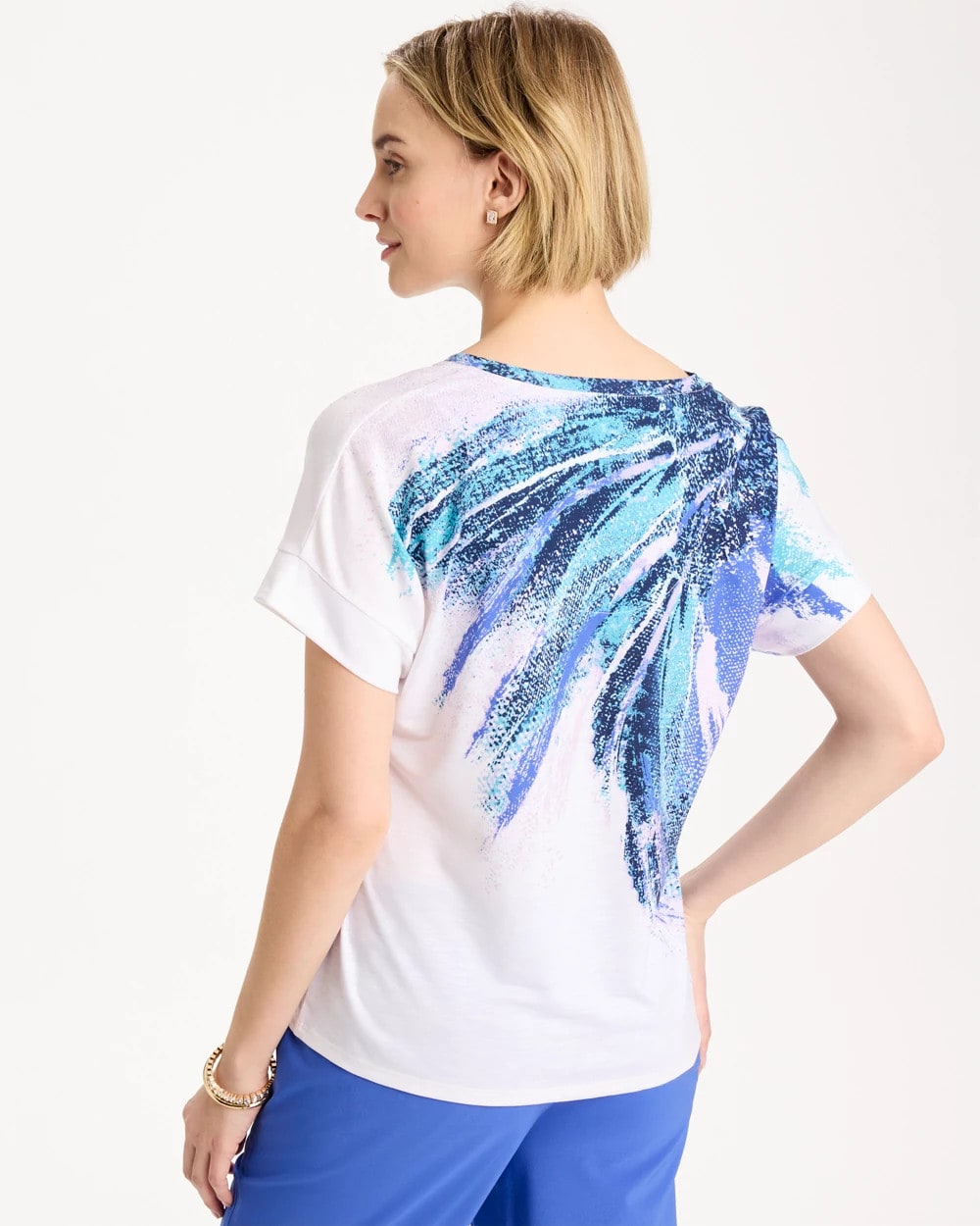 Chico's For Sale Pale Sweet Pea Zenergy® Sicily Splash Drop Shoulder Tee