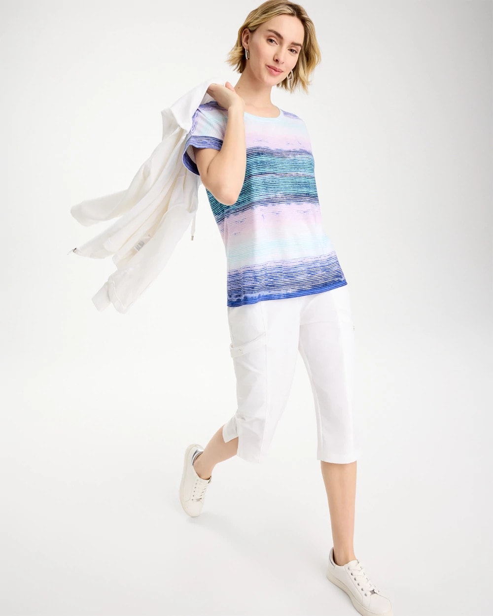 Chico's Online Pale Sweet Pea Zenergy® Ombre Drop Shoulder Tee