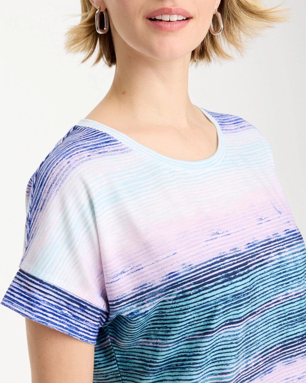 Chico's Online Pale Sweet Pea Zenergy® Ombre Drop Shoulder Tee