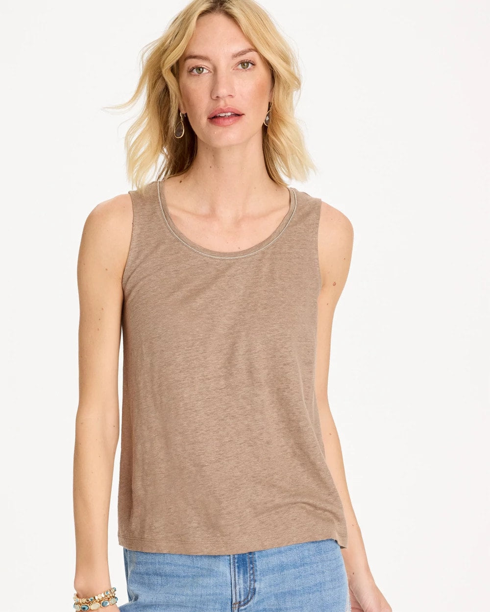 Chico's Discount Topaz Smoke Linen Tank