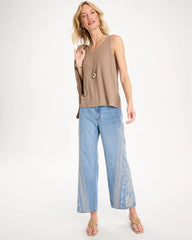 Chico's Discount Topaz Smoke Linen Tank