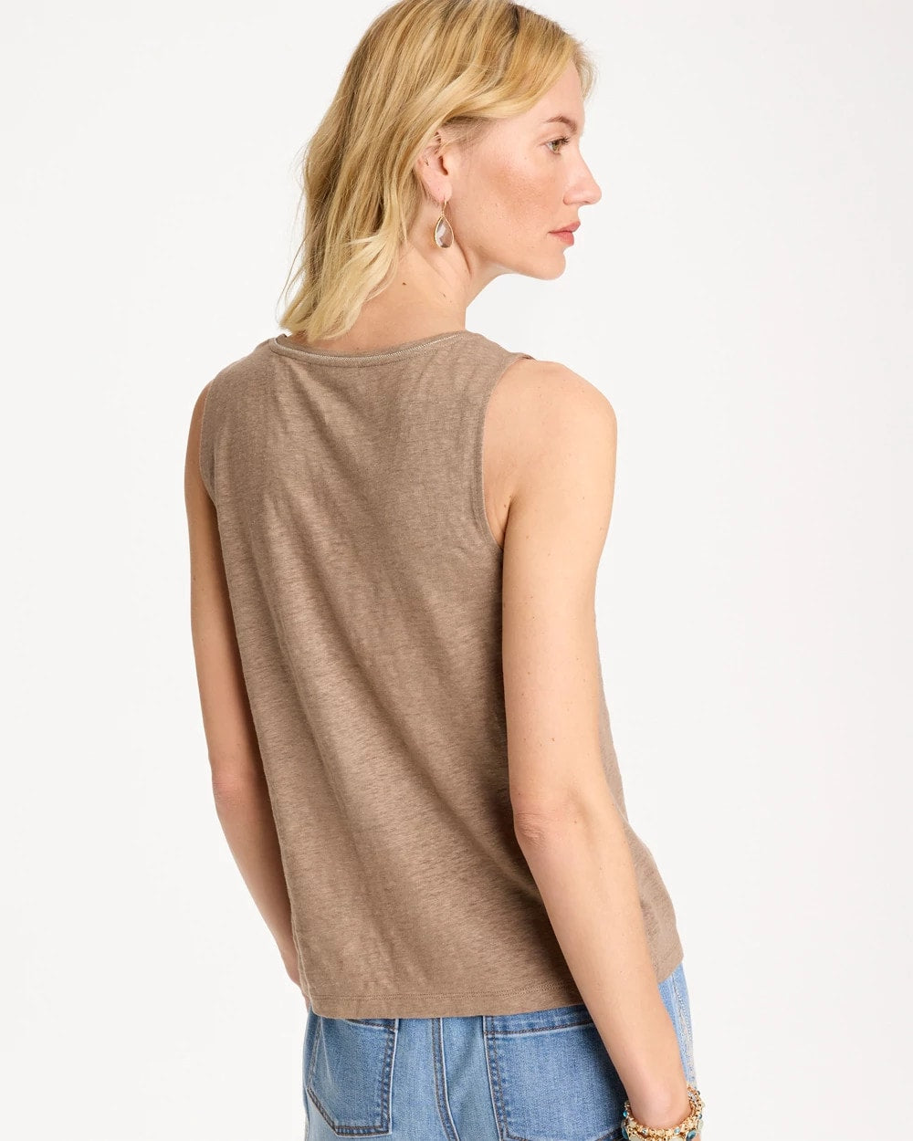 Chico's Discount Topaz Smoke Linen Tank