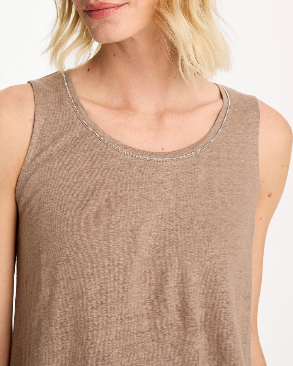 Chico's Discount Topaz Smoke Linen Tank
