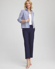 Chico's Discount Hidden Sapphire Stripe Mixing Poplin Shirt