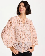 Chico's Sale Sweet Blossom Georgette Soft Spots Blouse