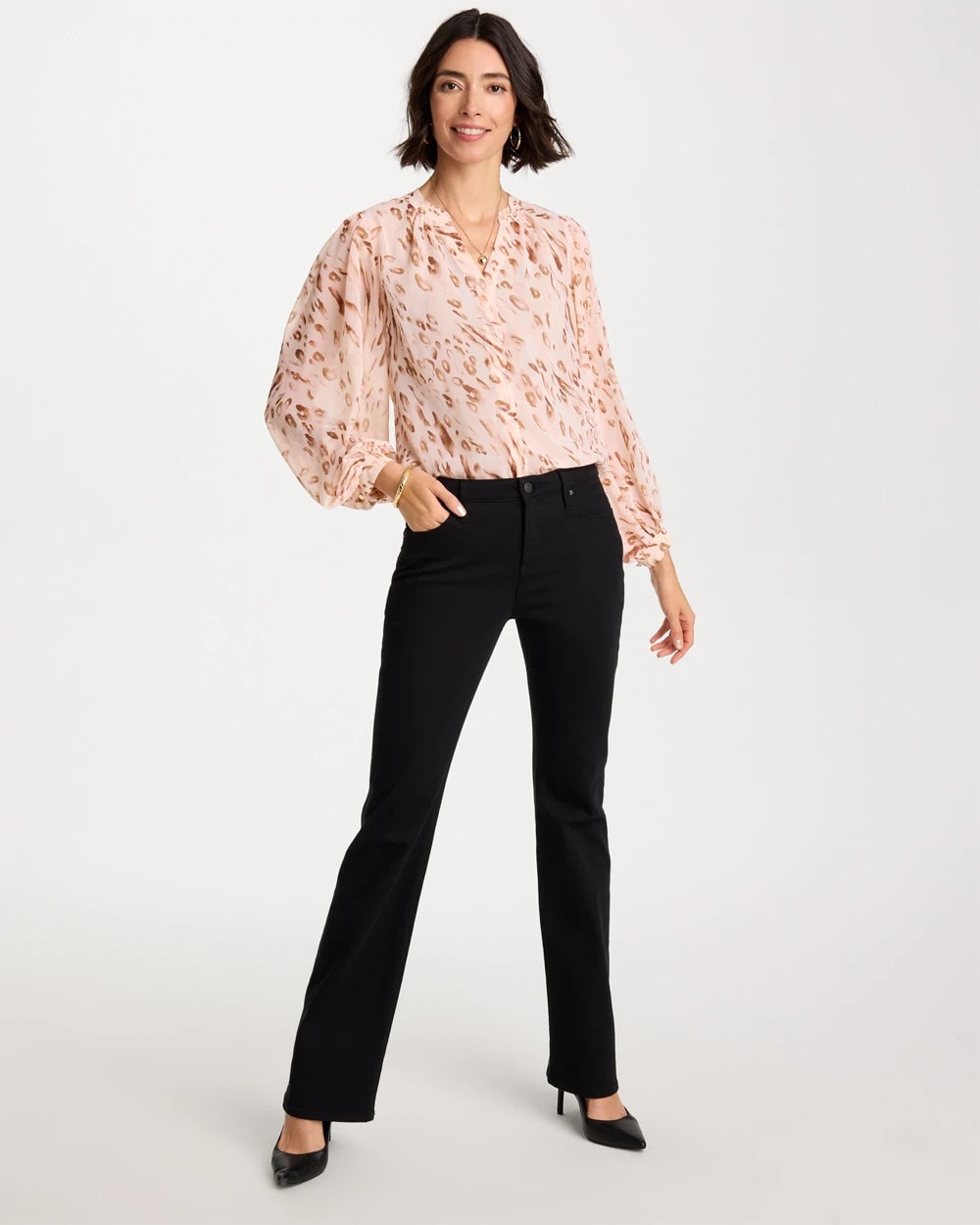 Chico's Sale Sweet Blossom Georgette Soft Spots Blouse