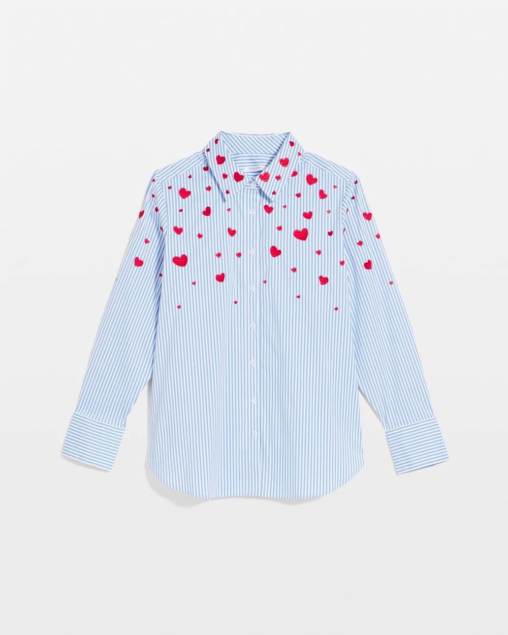 Chico's Online Tidal Blue V-Day Striped Poplin Shirt