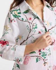 Chico's For Sale Hot Honeysuckle No Iron™ Kyoto Bloom Linen Shirt