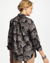 Chico's Online Black No Iron™ Stretch Ginkgo Glory Shirt