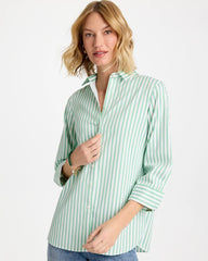 Chico's Sale Peppermint Green No Iron™ Striped Stretch Shirt