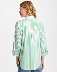 Chico's Sale Peppermint Green No Iron™ Striped Stretch Shirt