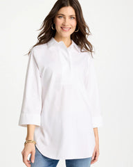 Chico's Outlet Optic White No Iron™ Stretch Popover Tunic