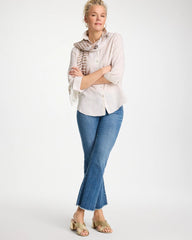 Chico's On Sale Oatmeal No Iron™ Striped Linen Shirt