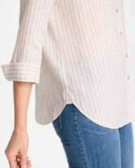 Chico's On Sale Oatmeal No Iron™ Striped Linen Shirt