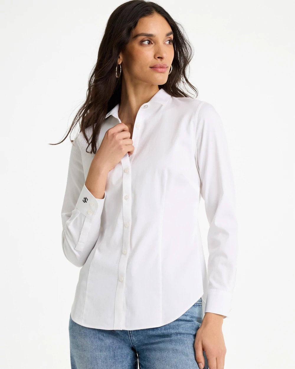 Chico's Outlet Optic White No-Iron™ Stretch Shirt