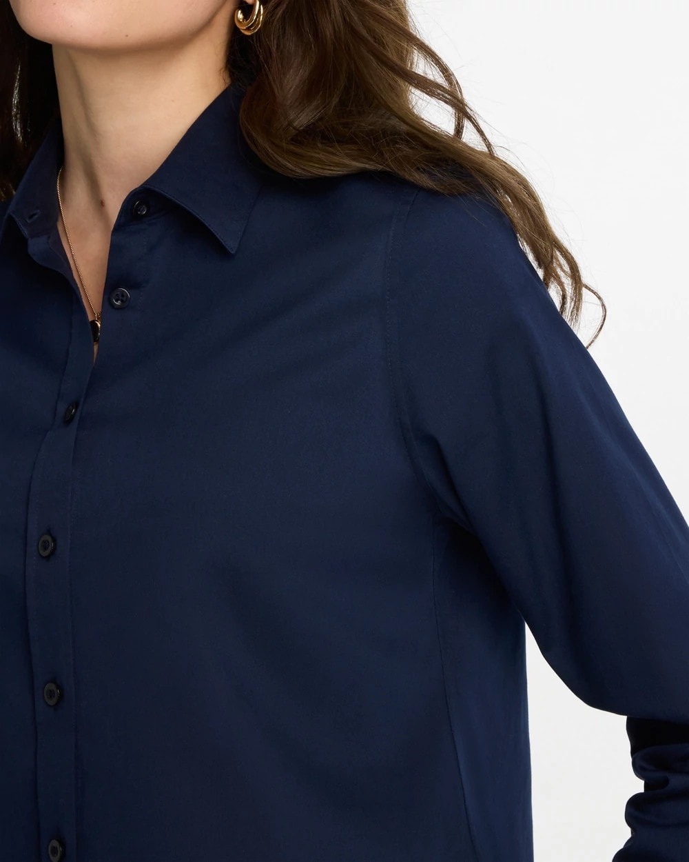 Chico's Online Classic Navy No Iron™ Stretch Shirt