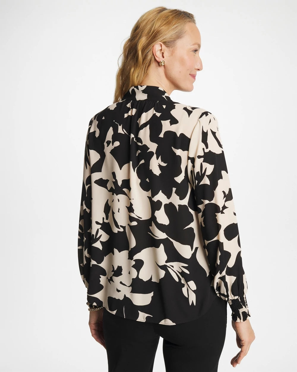 Chico's For Sale Black Crepe Mockneck Blouse