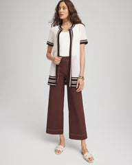 Chico's For Sale Ecru Pointelle High-Style Short-Sleeve Cardigan
