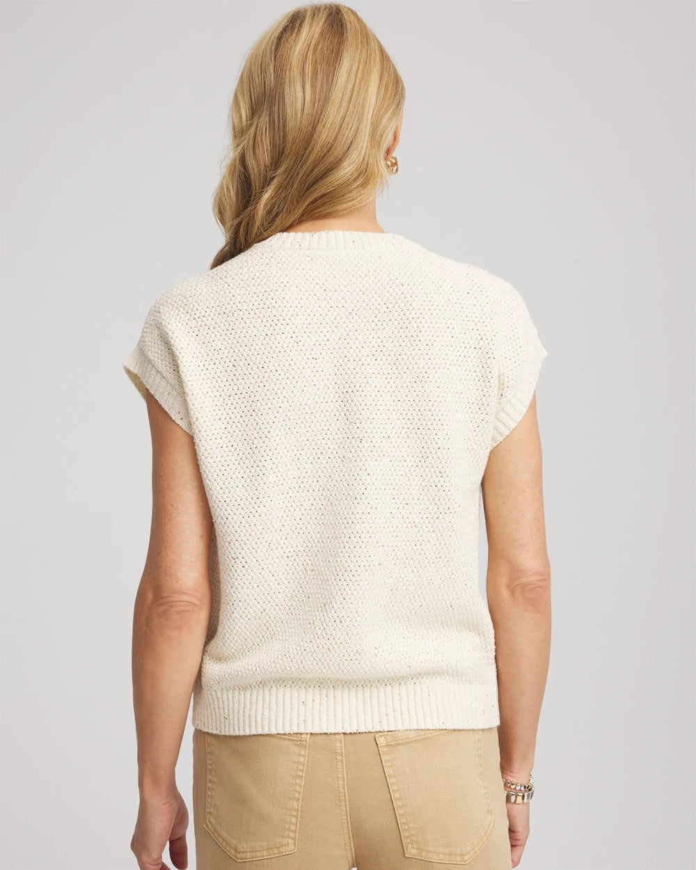 Chico's Online Gold Button-Up Sweater Vest