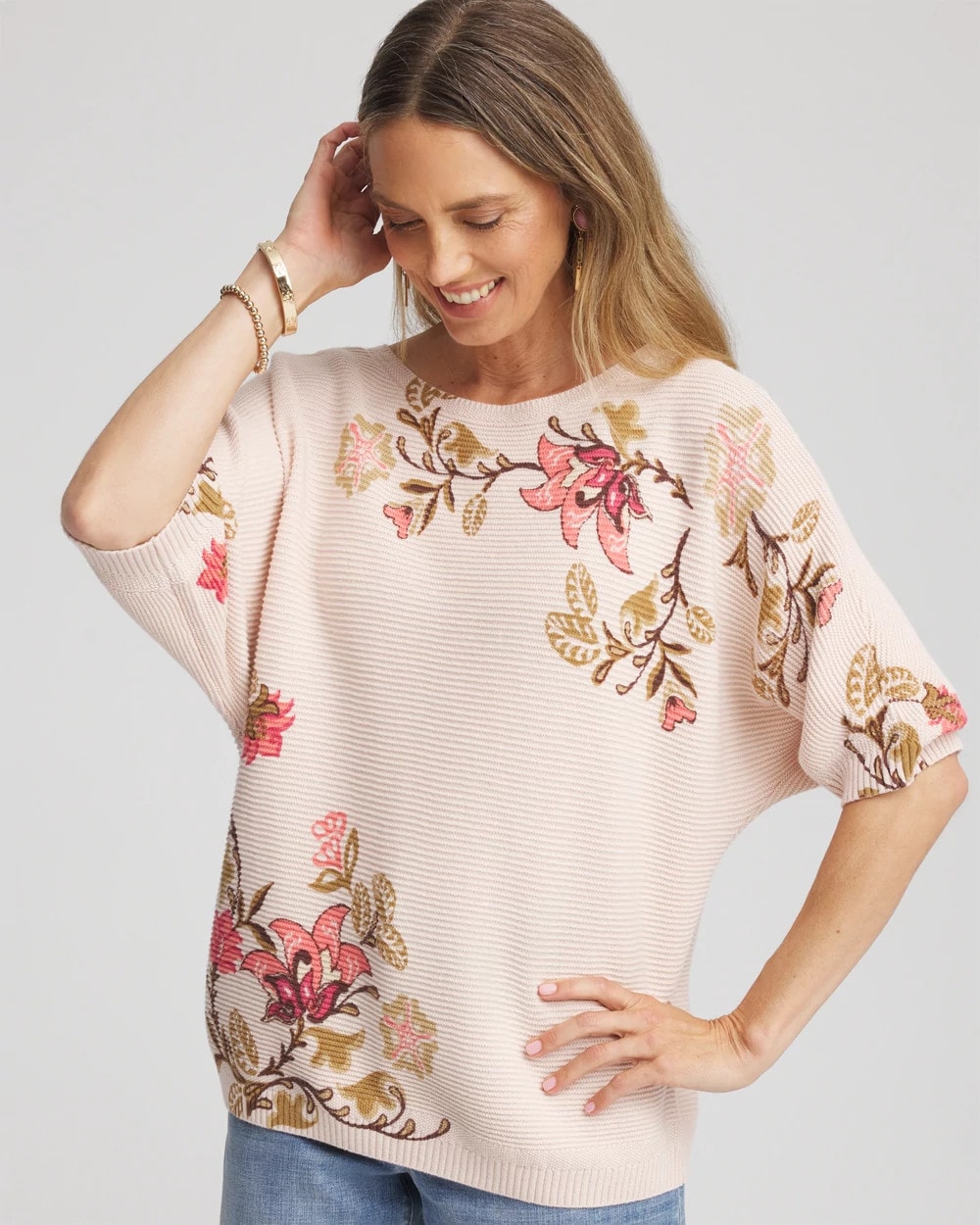 Chico's For Sale Multi Ribbed Combed Cotton Sweater