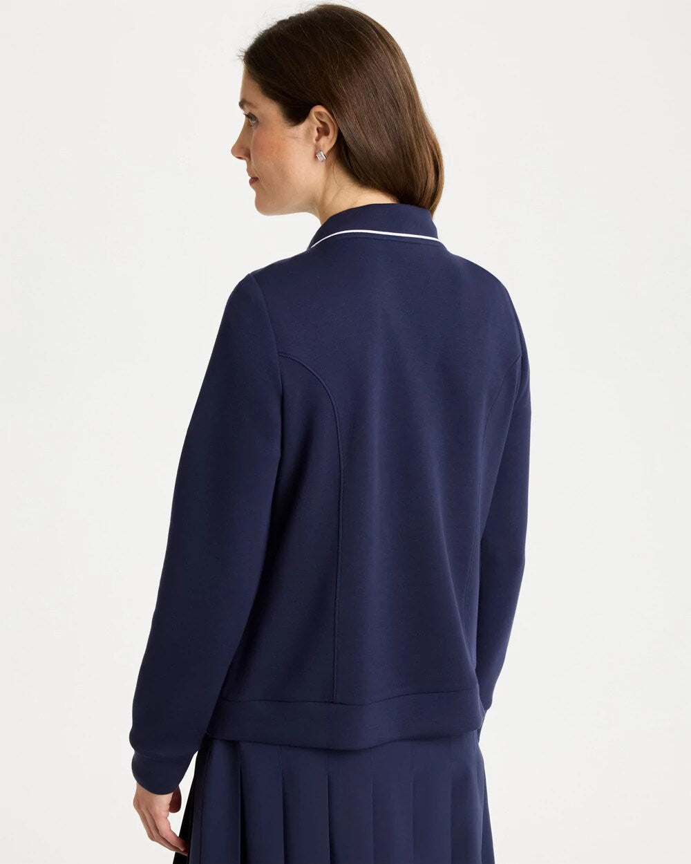 Chico's Outlet Passport Blue Zenergy® Soft Pique Button-Down Cardigan