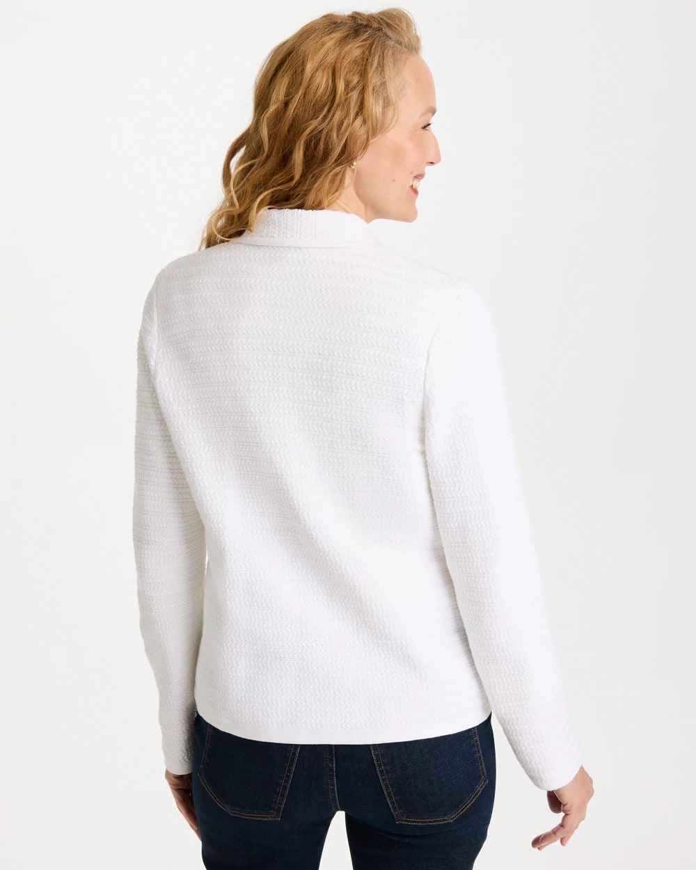 Chico's On Sale Alabaster Textured Stitch Detail Cardigan