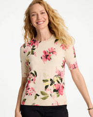 Chico's For Sale Hot Honeysuckle Ella Crewneck Floral Pullover Sweater