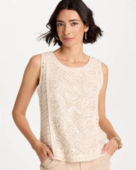 Chico's For Sale Neutral Crochet Sequin Tank
