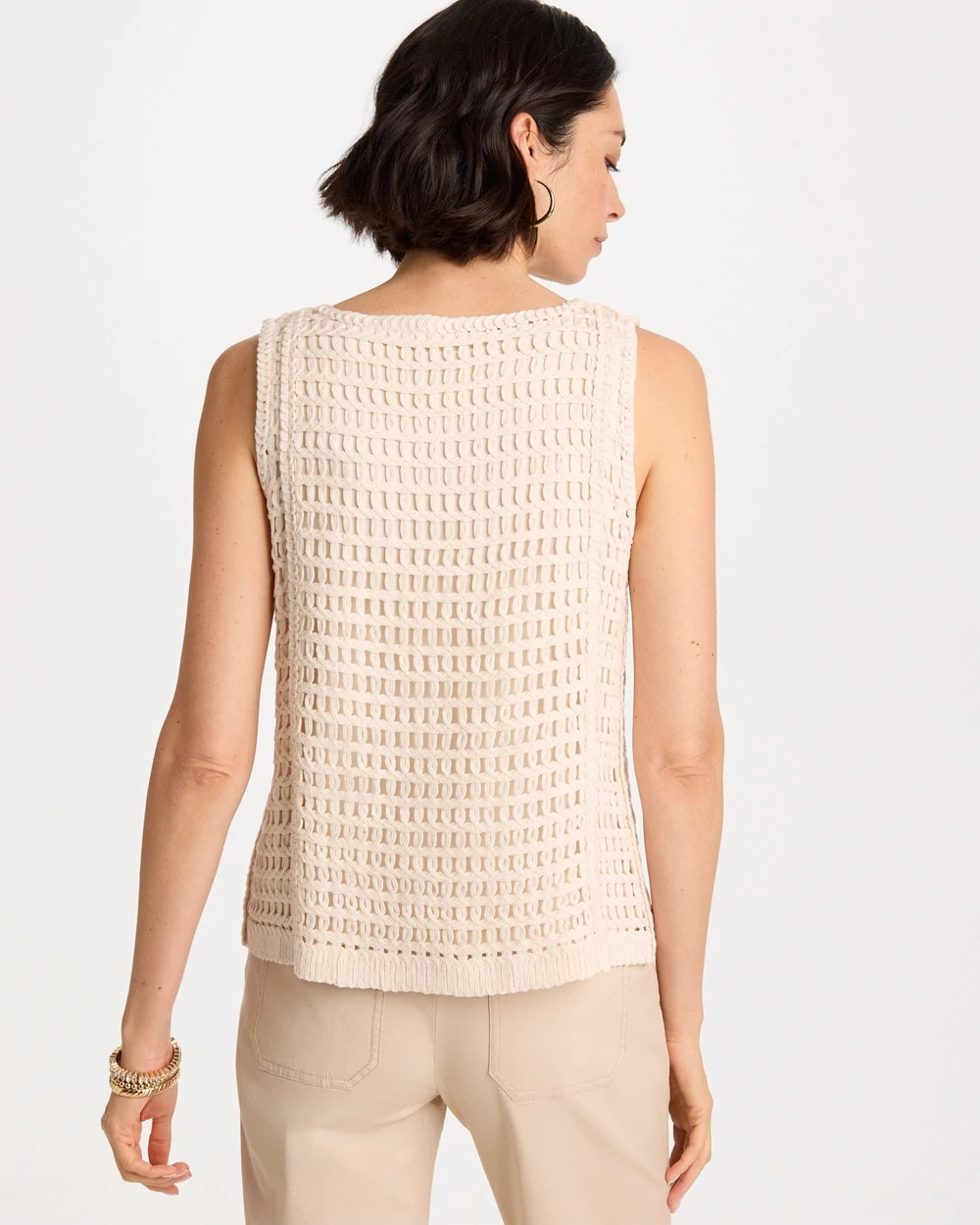 Chico's For Sale Neutral Crochet Sequin Tank